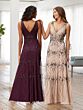 Christina Wu 40550 Floral Beadwork V-Neck Dress