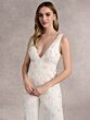 Adrianna Papell 40411 Side Slit Bow Strap Wedding Jumpsuit