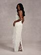 Adrianna Papell 40415 Beaded Fringe Scoop Neck Bridal Gown