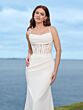 Adrianna Papell 45004 Cowl Neck Lace Bodice Wedding Gown