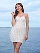 Adrianna Papell 45008 Feather Skirt Strapless Short Bridal Dress