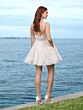Adrianna Papell 45011 Corset Bodice Short Lace Bridal Dress
