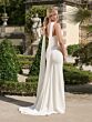 Adrianna Papell 45026 Scoop Neck Basque Waist 2-Piece Wedding Dress