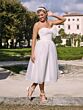 Adrianna Papell 45028 Bow Neck A-Line Midi Bridal Dress