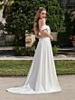 Adrianna Papell 45030 Sheer Corset Back High Slit Wedding Dress