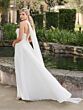Adrianna Papell 45033 Lace-Up Back Pleated A-Line Wedding Gown
