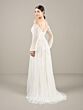 Adrianna Papell 40447 Cold-Shoulder Illusion Sleeve Wedding Gown
