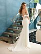 Adrianna Papell 45015 Sheer Back Off The Shoulder Wedding Dress
