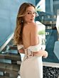 Adrianna Papell 45015 Sheer Back Off The Shoulder Wedding Dress