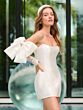 Adrianna Papell 45022 Bow Sleeve Short Civil Wedding Dress