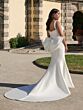 Adrianna Papell 31334W Back Bow Draped Bodice Plus Size Wedding Dress