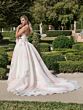 Adrianna Papell 31347W Draped Bodice Scoop Neck Plus Size Wedding Gown