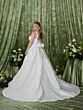 Adrianna Papell 31351W Sweep Train V-Neck Plus Size Wedding Dress