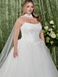 Adrianna Papell 31356W Scoop Neck Strapless Plus Size Wedding Dress