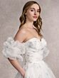 Adrianna Papell 31255P Floral Print Detachable Sleeve Wedding Dress