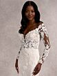 Adrianna Papell 31260 Illusion Sleeve Open Back Bridal Dress
