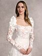 Adrianna Papell 31270 Square Neckline Long Sleeve Wedding Gown