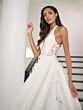 Adrianna Papell 31293 Lace Train Halter Neck Wedding Dress