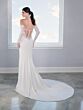 Adrianna Papell 31302 Removable Sleeve Lace Slit Bridal Dress