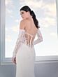 Adrianna Papell 31302 Removable Sleeve Lace Slit Bridal Dress