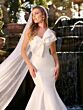 Adrianna Papell 31348 Bow Neck Open Back Mermaid Bridal Gown
