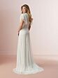 Adrianna Papell 39003 Leaf Pattern Flutter Sleeve Wedding Dress