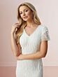 Adrianna Papell 39005 Flutter Sleeve V-Neck Wedding Gown
