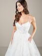 Adrianna Papell 31271 Pleated Skirt V-Neck Wedding Dress
