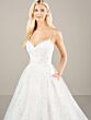 Adrianna Papell 31271 Pleated Skirt V-Neck Wedding Dress