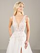 Adrianna Papell 31275 Applique V-Neck Open Back Bridal Dress