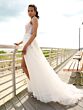 Adrianna Papell 31275 Applique V-Neck Open Back Bridal Dress