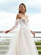 Adrianna Papell 31277 Removable Sleeve Illusion Bridal Gown