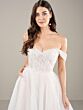 Adrianna Papell 31278 Ruched Off-The-Shoulder Bridal Gown