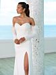Adrianna Papell 31280 Illusion Back Removable Sleeve Wedding Dress