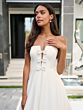 Adrianna Papell 31311 Beaded Bow Plunging Neck Wedding Dress