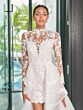 Adrianna Papell 31319 Removable Overskirt Sheer Neck Bridal Dress
