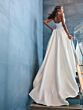 Adrianna Papell 31321 Bow Neck Pleated Skirt Bridal Dress