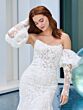Adrianna Papell 31323 Gauntlet Sleeve Strapless Lace Bridal Gown