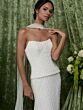 Adrianna Papell 31350 Scoop Neckline Pearl Embellished Wedding Dress
