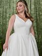 Adrianna Papell 31351 Bow Accent Plunging V-Neck Wedding Dress