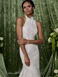 Adrianna Papell 31352 Halter Neckline Backless Wedding Dress