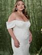 Adrianna Papell 31355 Sweep Train Off The Shoulder Wedding Dress