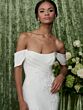 Adrianna Papell 31355 Sweep Train Off The Shoulder Wedding Dress