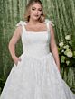 Adrianna Papell 31360 Basque Waist Square Neckline Wedding Dress