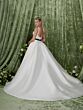 Adrianna Papell 31363 Basque Waist Peek-A-Boo Neckline Wedding Dress