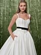 Adrianna Papell 31363 Basque Waist Peek-A-Boo Neckline Wedding Dress