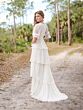 Christina Wu 28222 Tiered Ruffle Skirt Scoop Neck Wedding Dress