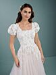 Christina Wu 28188 Puff Sleeve A-Line Modest Wedding Dress