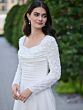 Christina Wu 28209 Beaded Court Neck Long Sleeve Church Wedding Dress