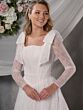 Christina Wu 28238 Sheer Sleeve Square Neckline Wedding Dress